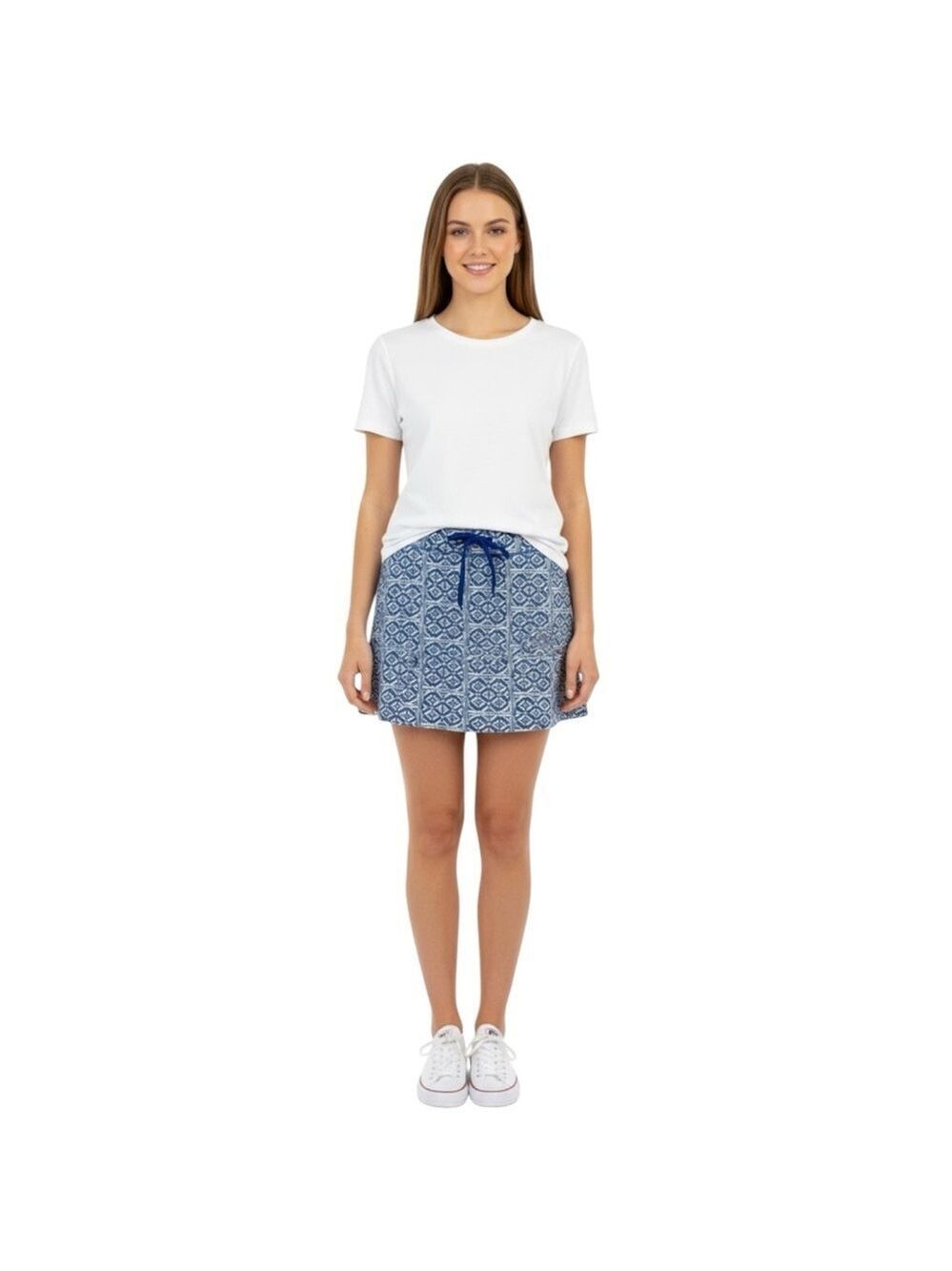 Blair Large Blue White Geometric Skort